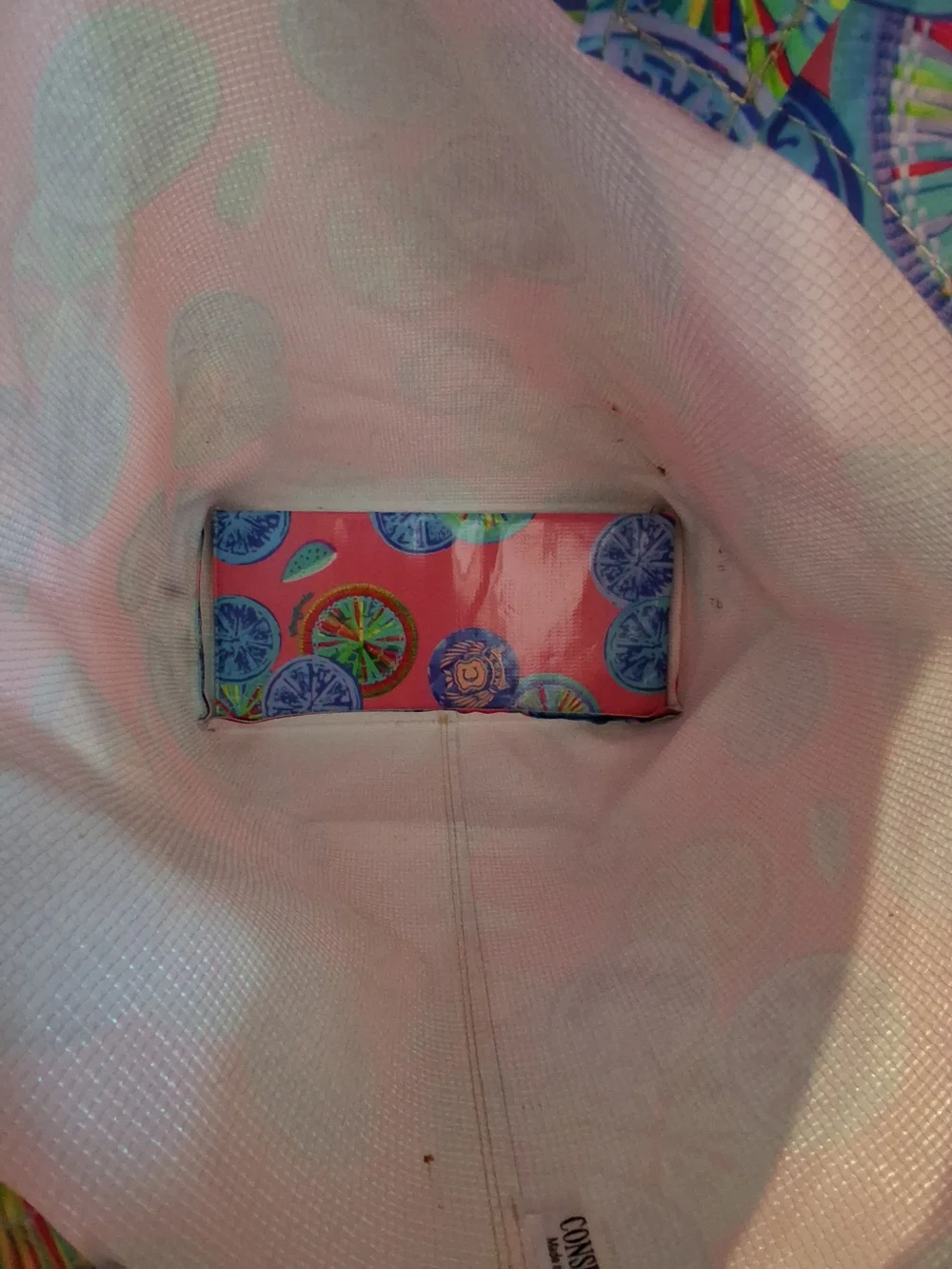 Consuela Pink Tote with Blue Citrus Motif